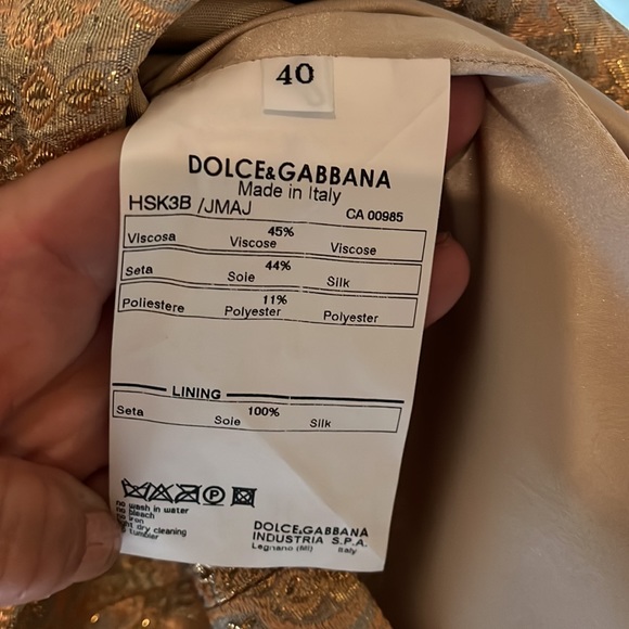 Vintage Dolce Gabbana suit- It is Gold with Shell Trim, Silk Lining 100%, RARE - Picture 7 of 11